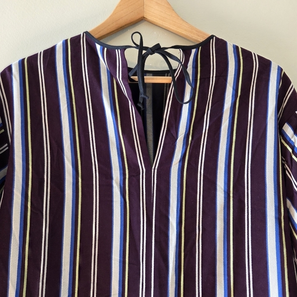 Alysi Creme Bohemian Casual Striped Midi Women's Dress Size 8 - Picture 13 of 15